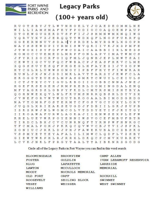 Legacy Parks Word Search sm
