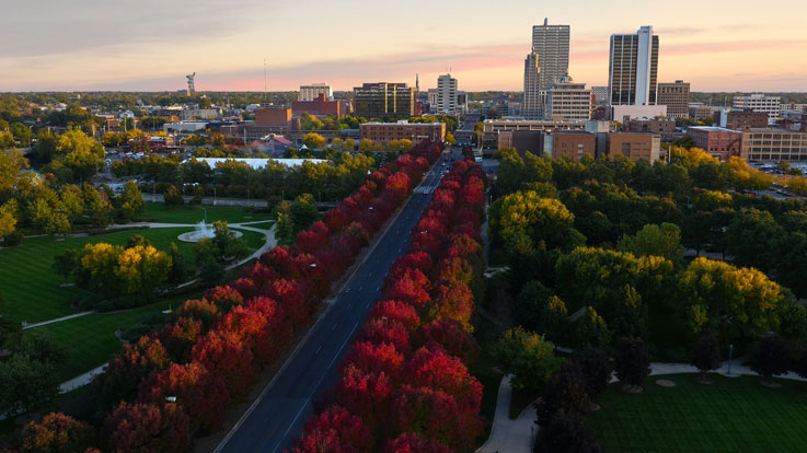 downtown fort wayne skyline fall sm