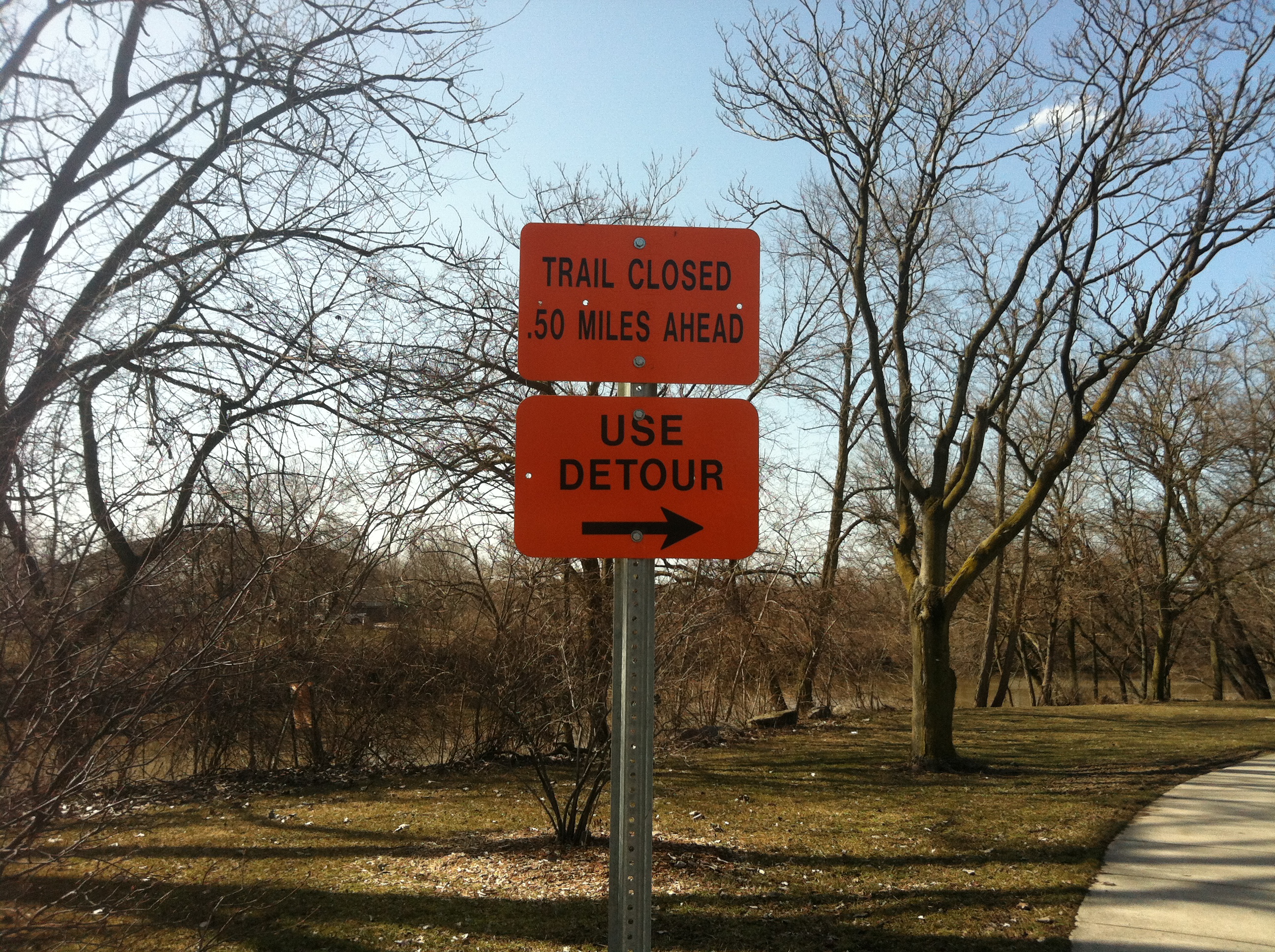 Photo of Rivergreenway Detour Sign