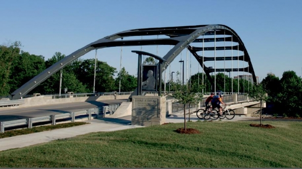 St Marys MLKbridge Bikes, Rivergreenway, Fort Wayne Trails