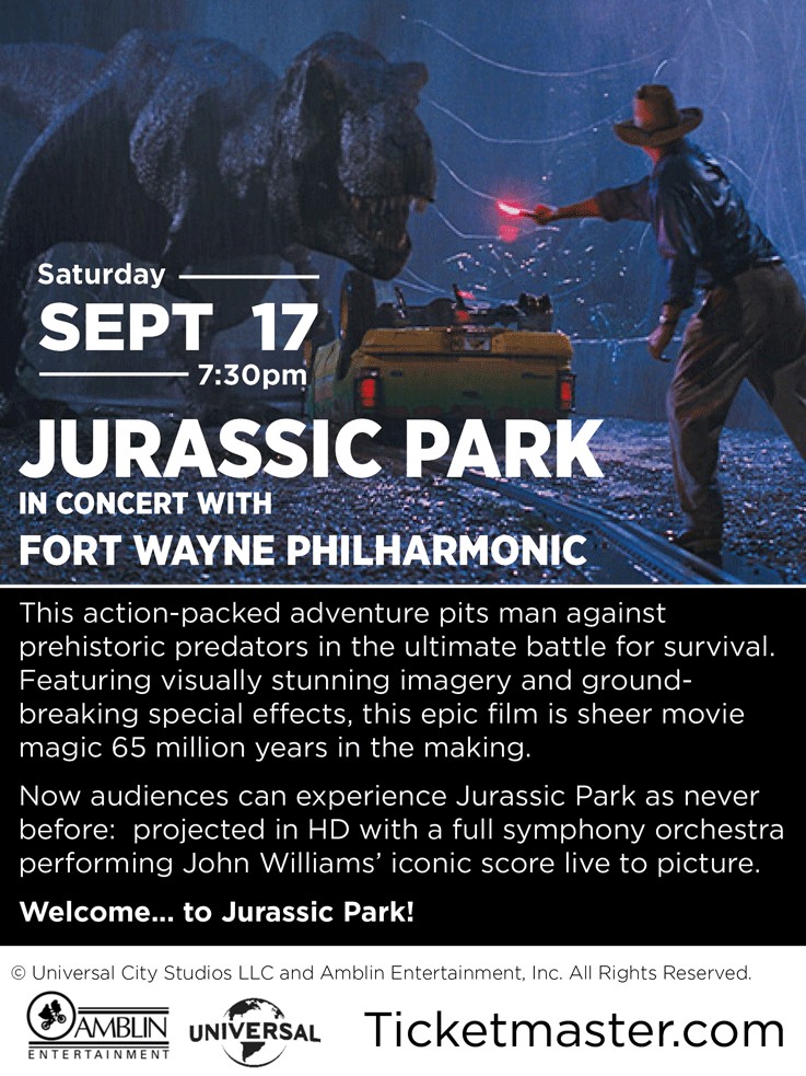 Jurassic Park in concert with Fort Wayne Philharmonic